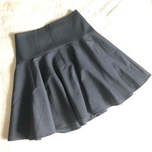 Pink Tartan Fit and Flare Grey Wool Skirt